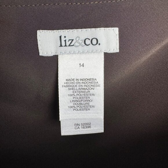 VTG‎ Liz & Co. Cottagecore Whimsigoth Brown Floral Vines A-Line Skirt Size 14 - Picture 3 of 8